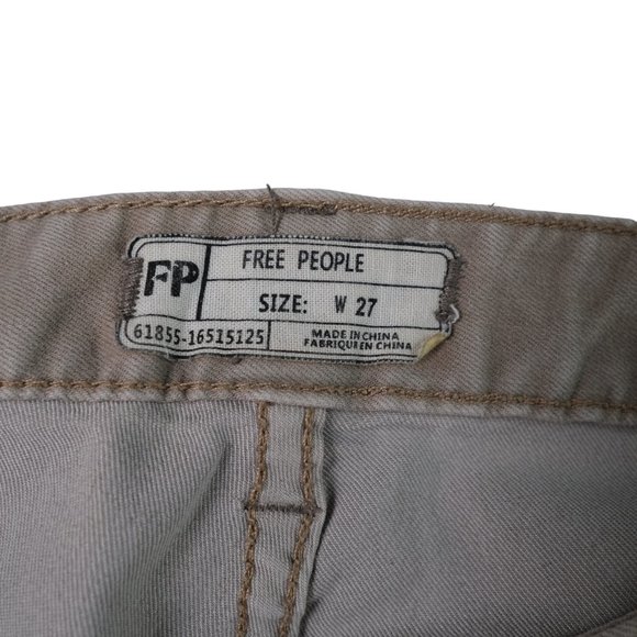 Free People 61855-16515125 Beige Destroyed Skinny Jeans Size W27 - Picture 6 of 11